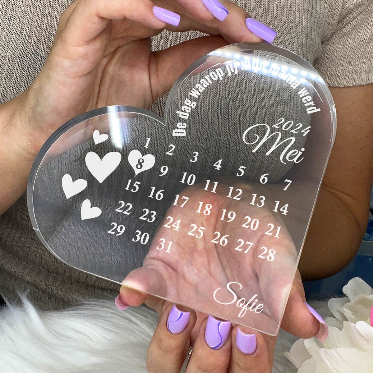 De Dag Dat Jij Mijn Mama Werd - Hart van Plexi Glas - Bella Mia