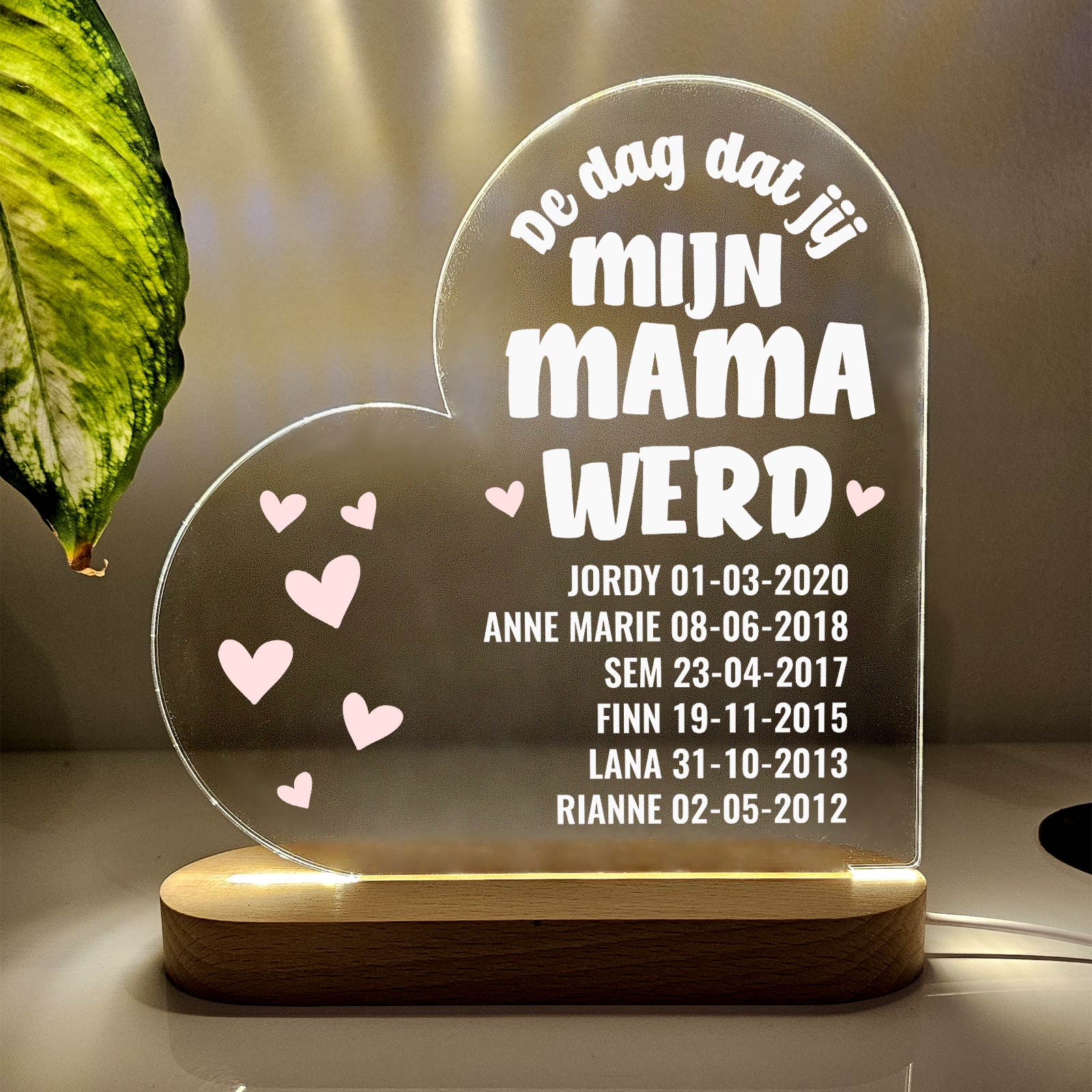 De dag dat jij mijn mama werd - Ledlampje - Bella Mia