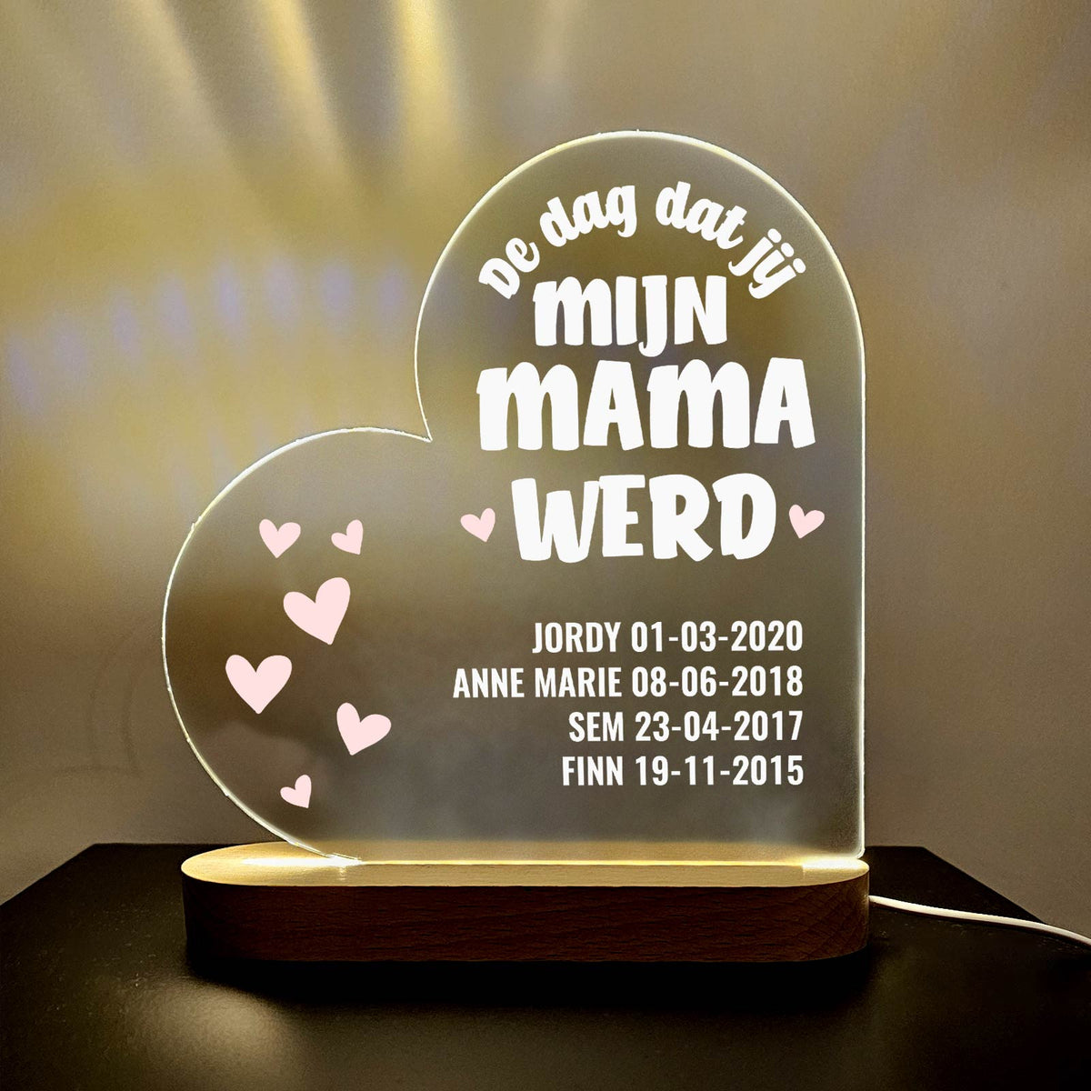 De dag dat jij mijn mama werd - Ledlampje - Bella Mia