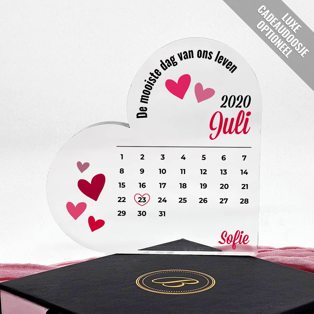 De dag dat jij mijn mama werd - Plexi Glas Hart - Bella Mia