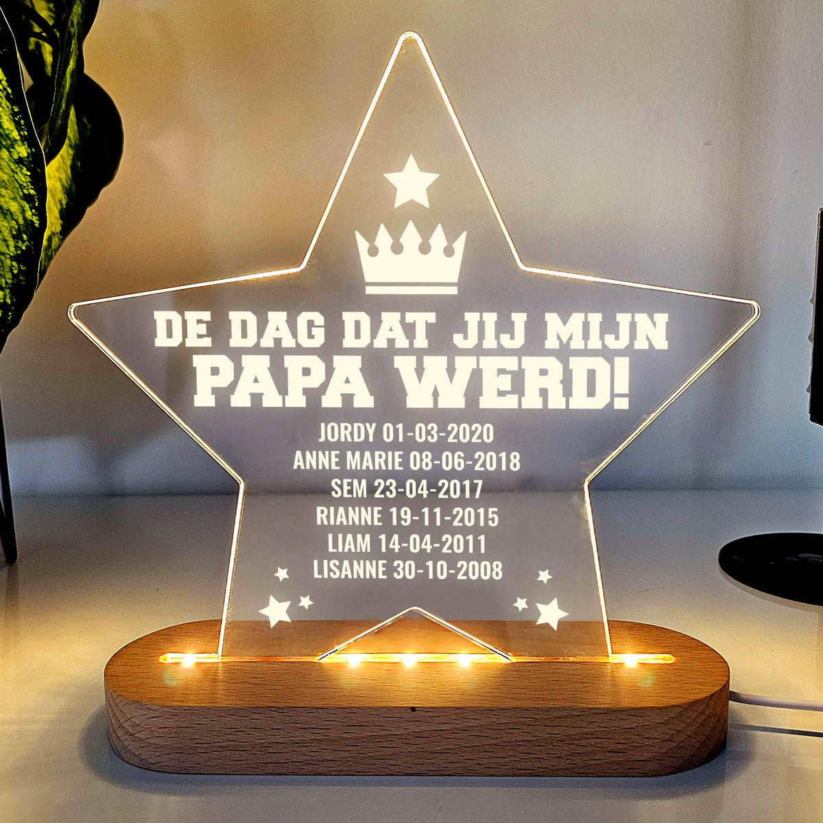 De dag dat jij mijn papa werd - Hart Ledlamp - Bella Mia
