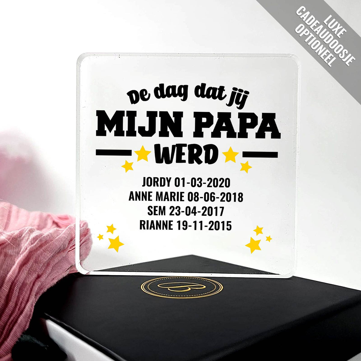 De Dag Dat Jij Mijn Papa Werd Plexiglas Plaque - Bella Mia