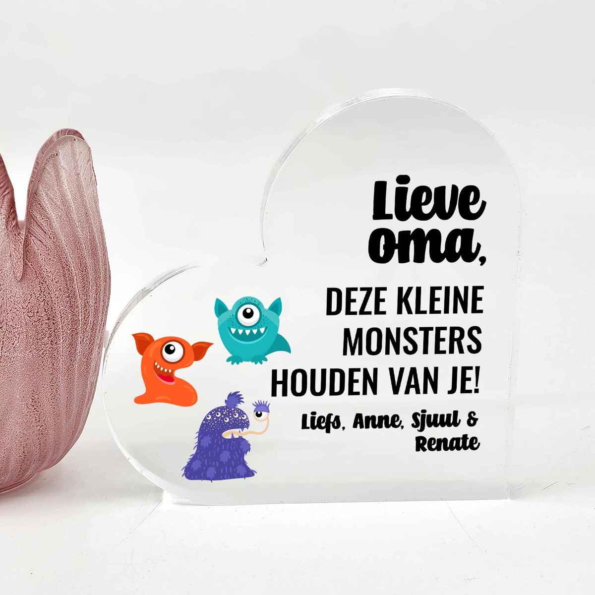 Deze Kleine Monsters Houden Van je - Plexi Hart - Bella Mia