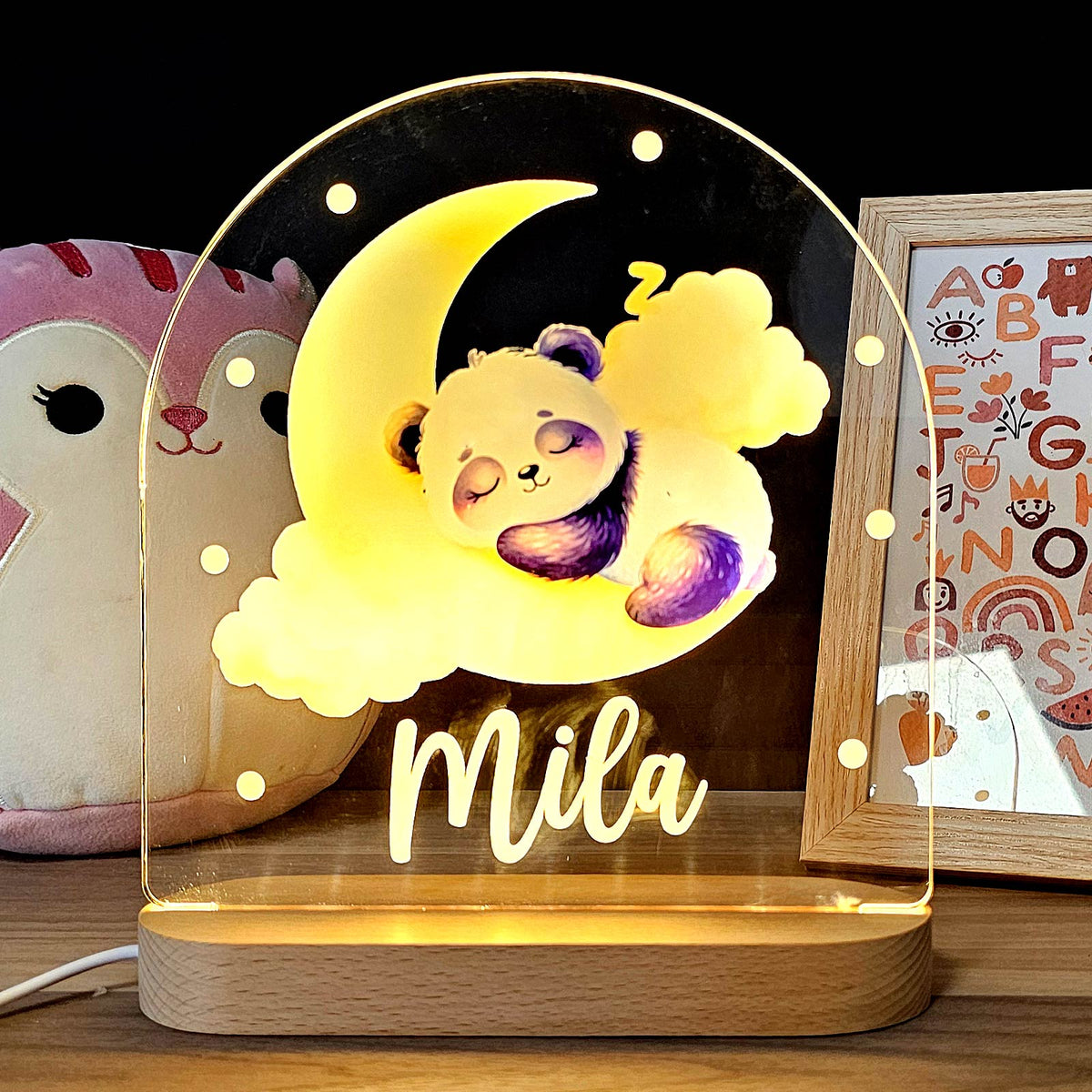 Dieren Nachtlampje met eigen naam - Bella Mia