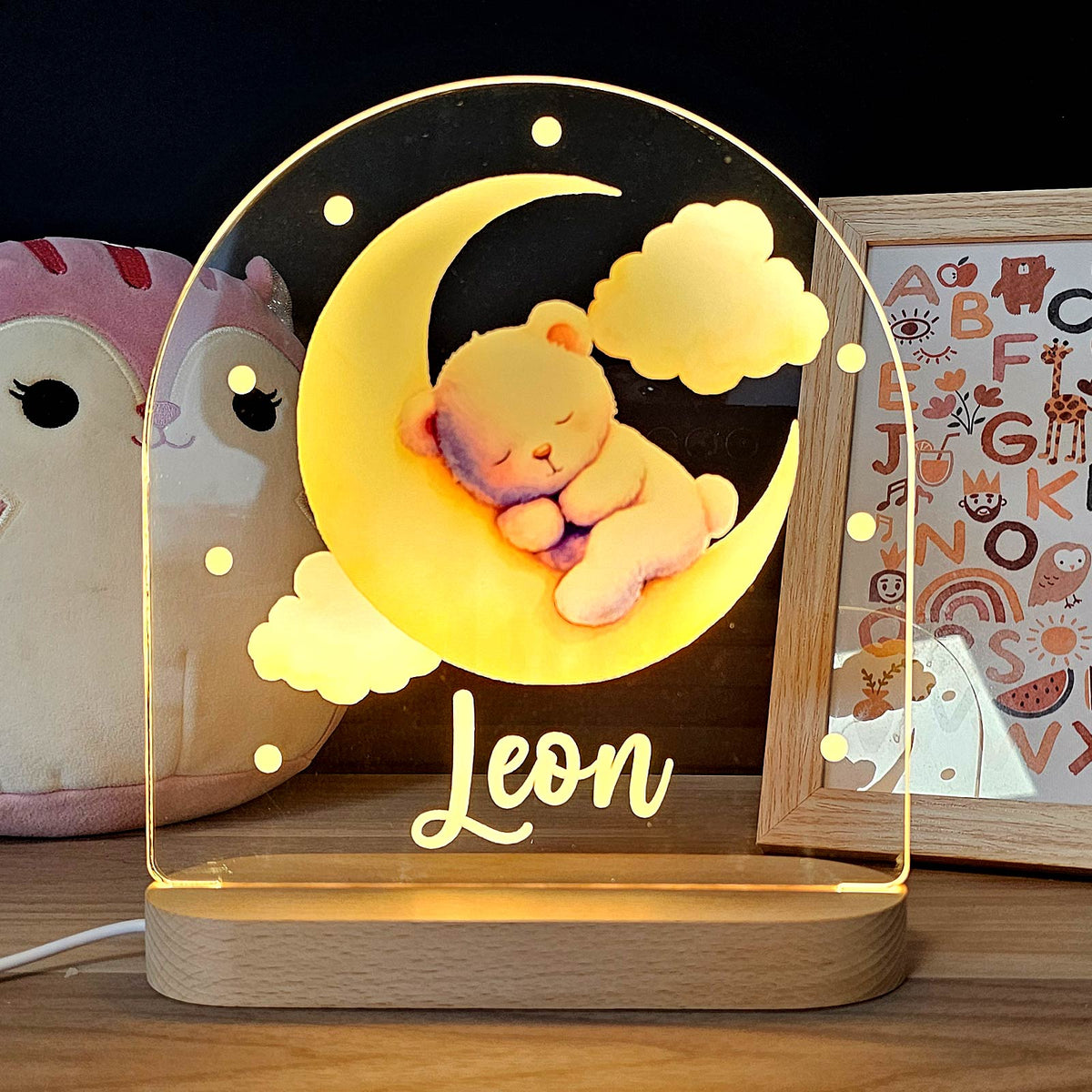 Dieren Nachtlampje met eigen naam - Bella Mia
