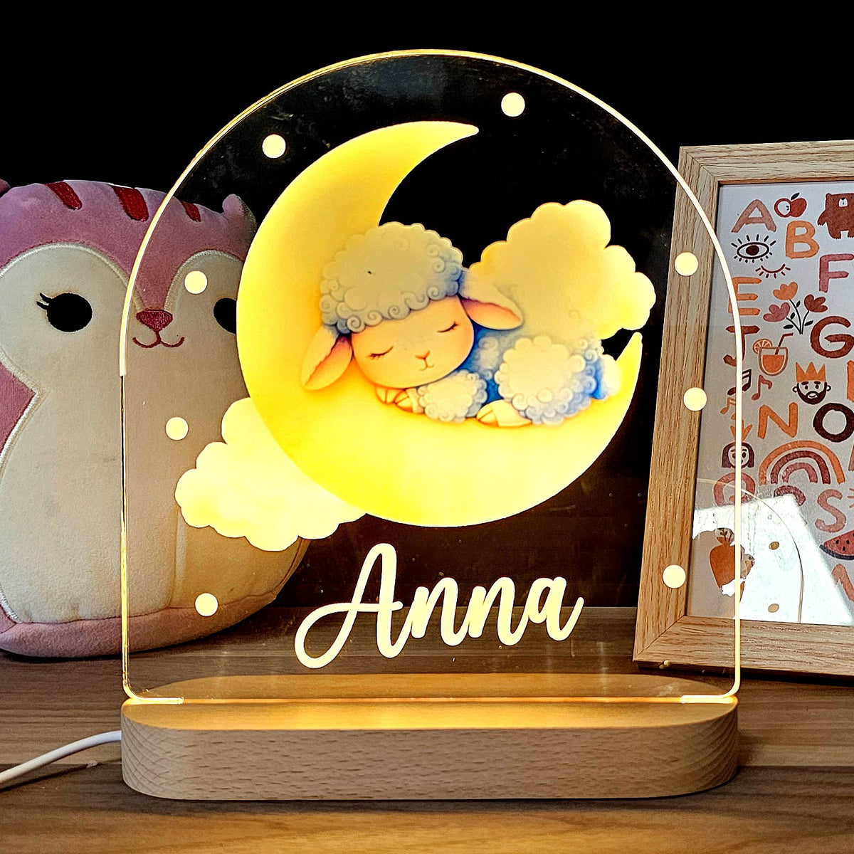Dieren Nachtlampje met eigen naam - Bella Mia
