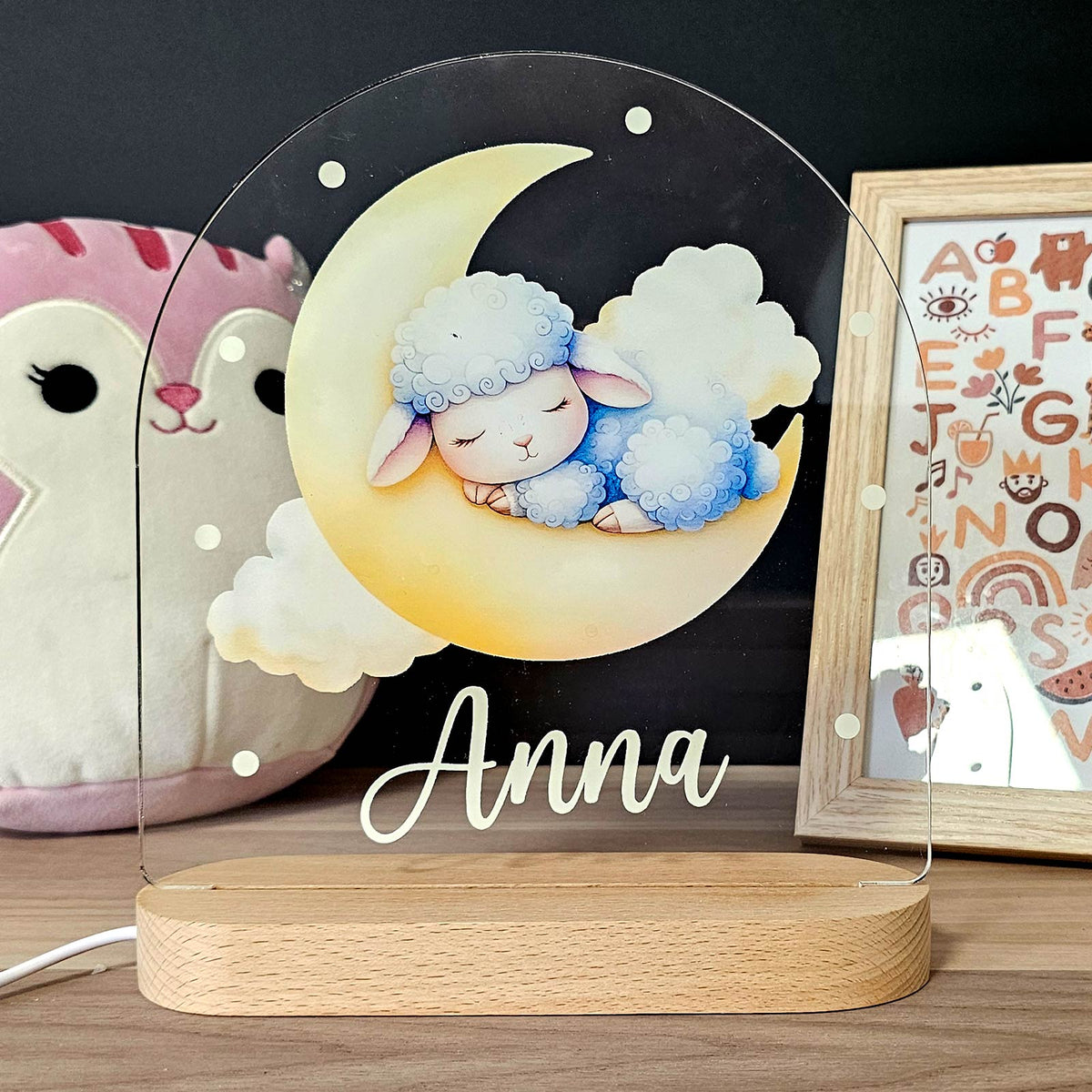 Dieren Nachtlampje met eigen naam - Bella Mia