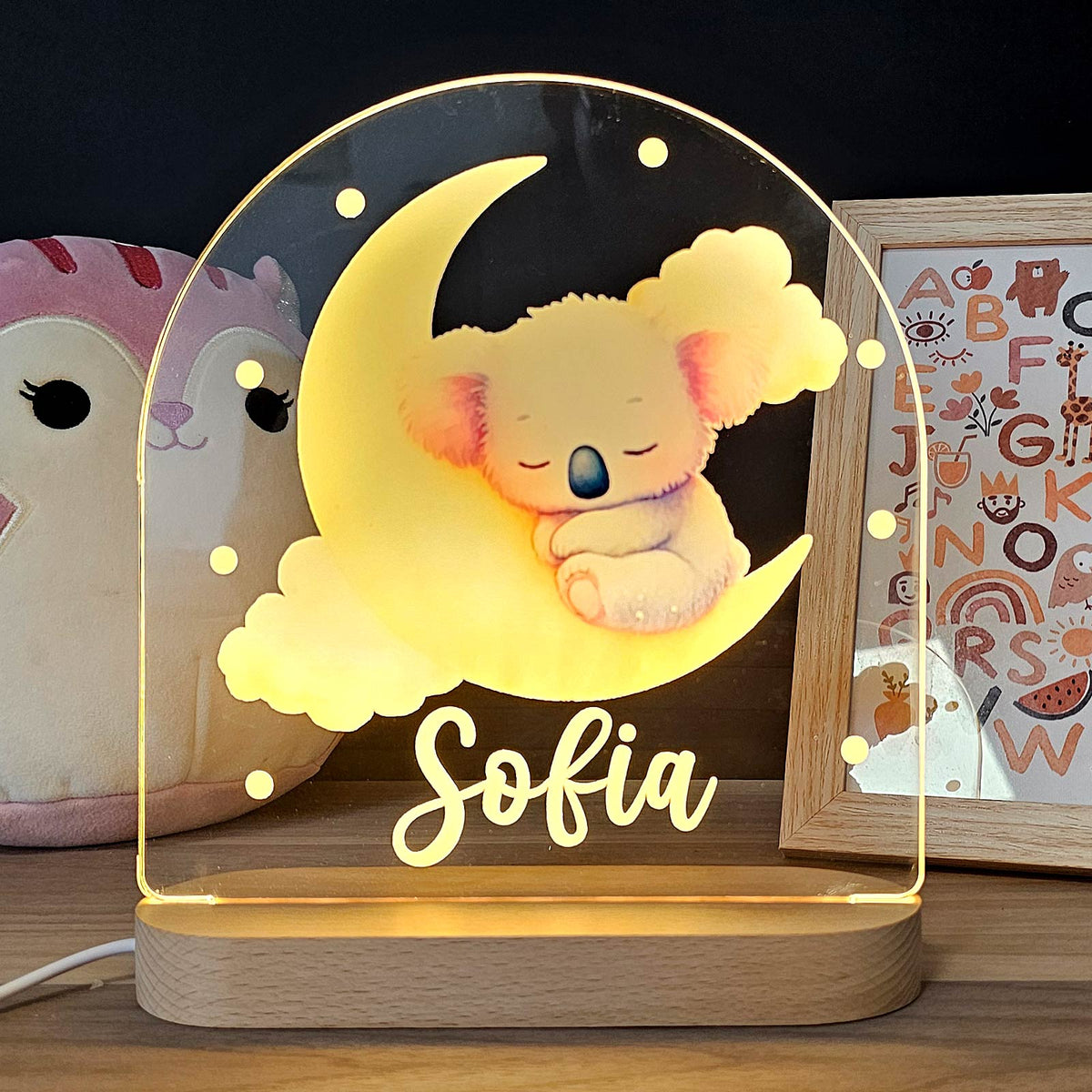 Dieren Nachtlampje met eigen naam - Bella Mia