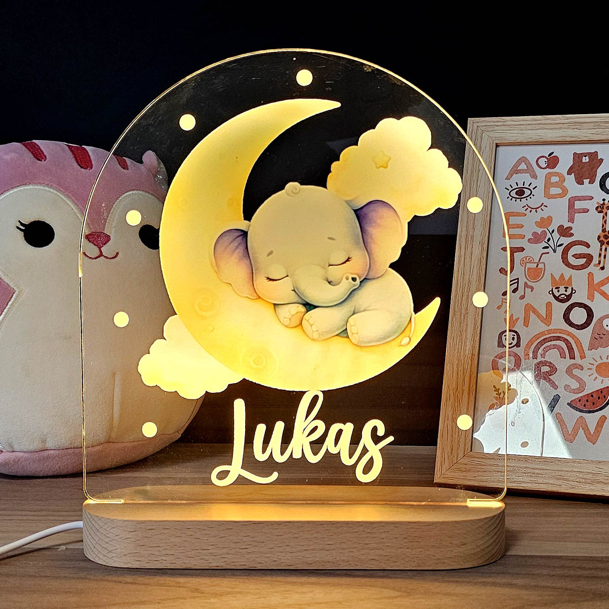 Dieren Nachtlampje met eigen naam - Bella Mia