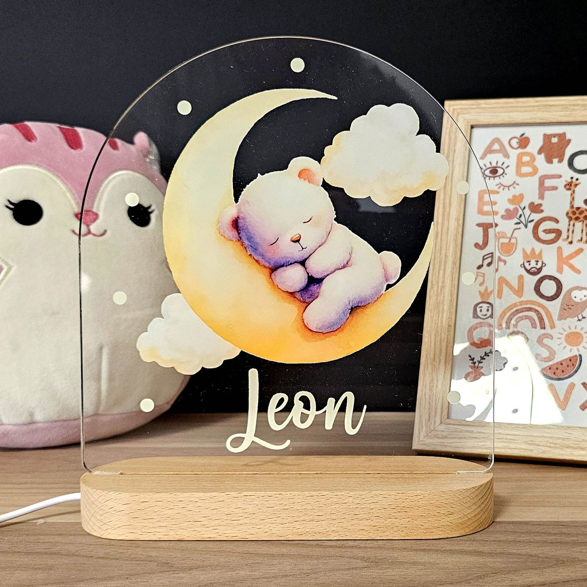 Dieren Nachtlampje met eigen naam - Bella Mia