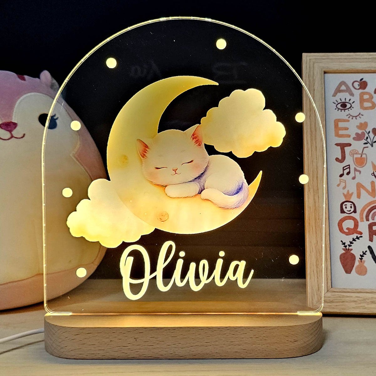 Dieren Nachtlampje met eigen naam - Bella Mia