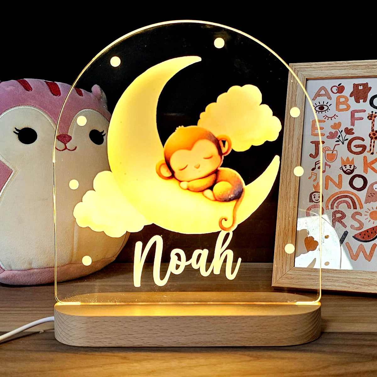 Dieren Nachtlampje met eigen naam - Bella Mia