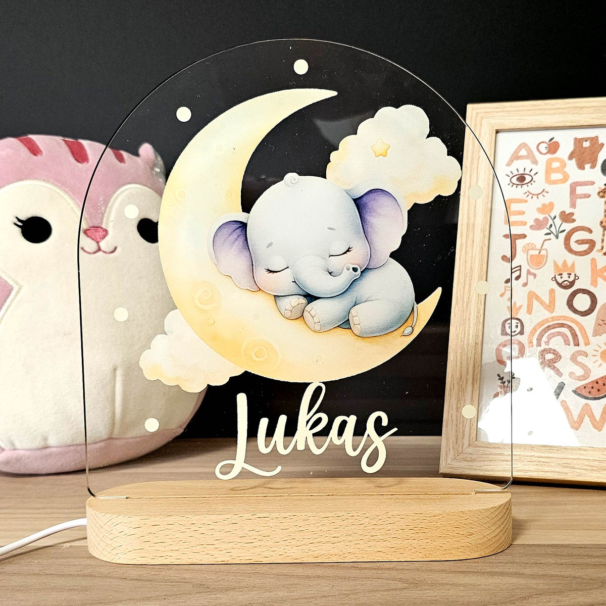 Dieren Nachtlampje met eigen naam - Bella Mia