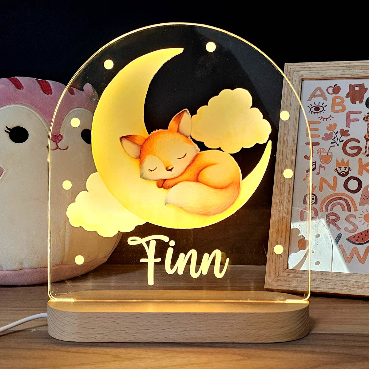 Dieren Nachtlampje met eigen naam - Bella Mia