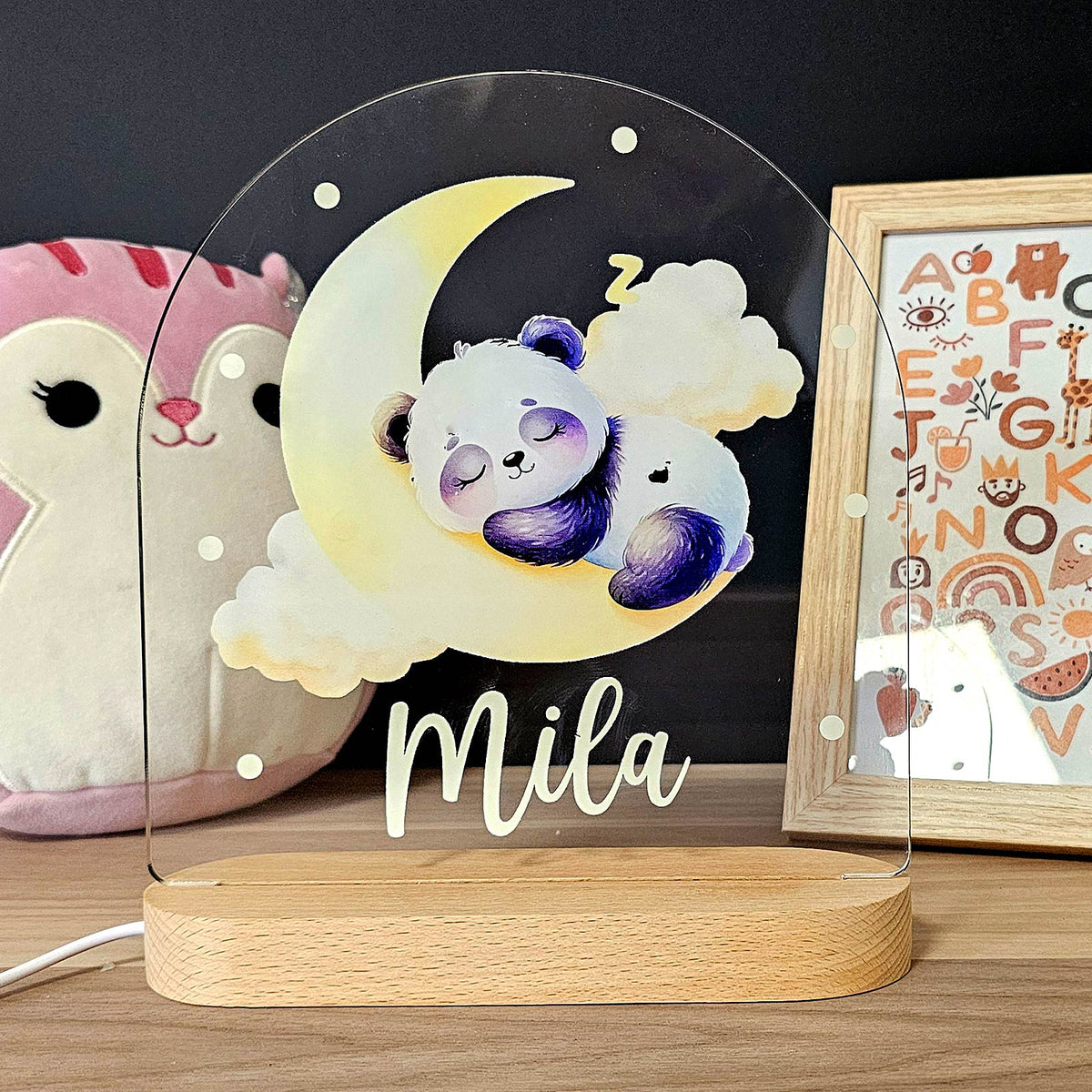 Dieren Nachtlampje met eigen naam - Bella Mia