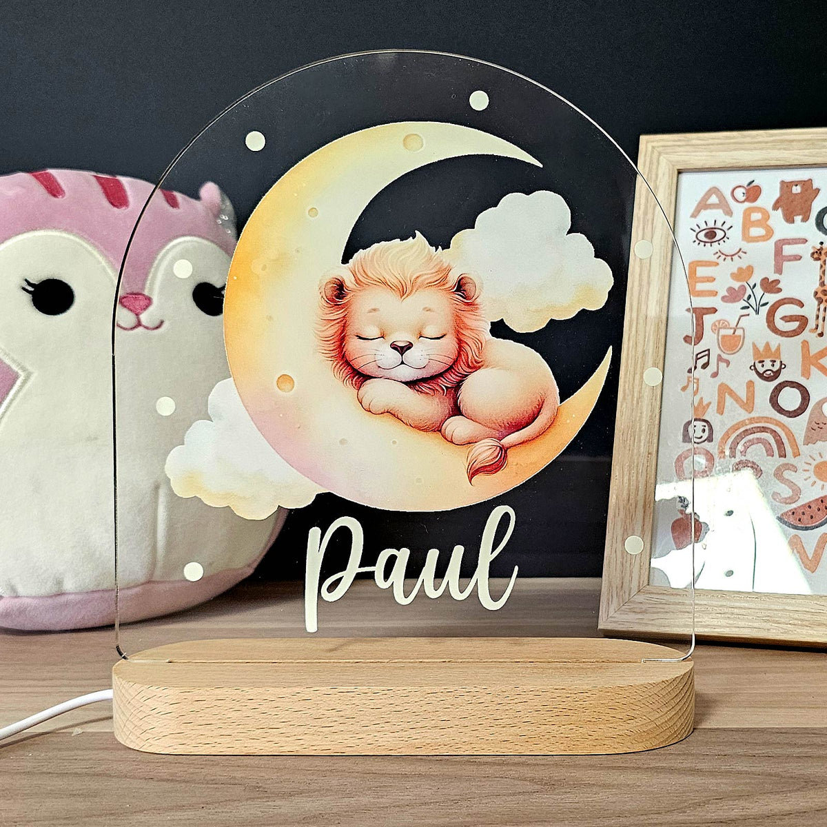 Dieren Nachtlampje met eigen naam - Bella Mia