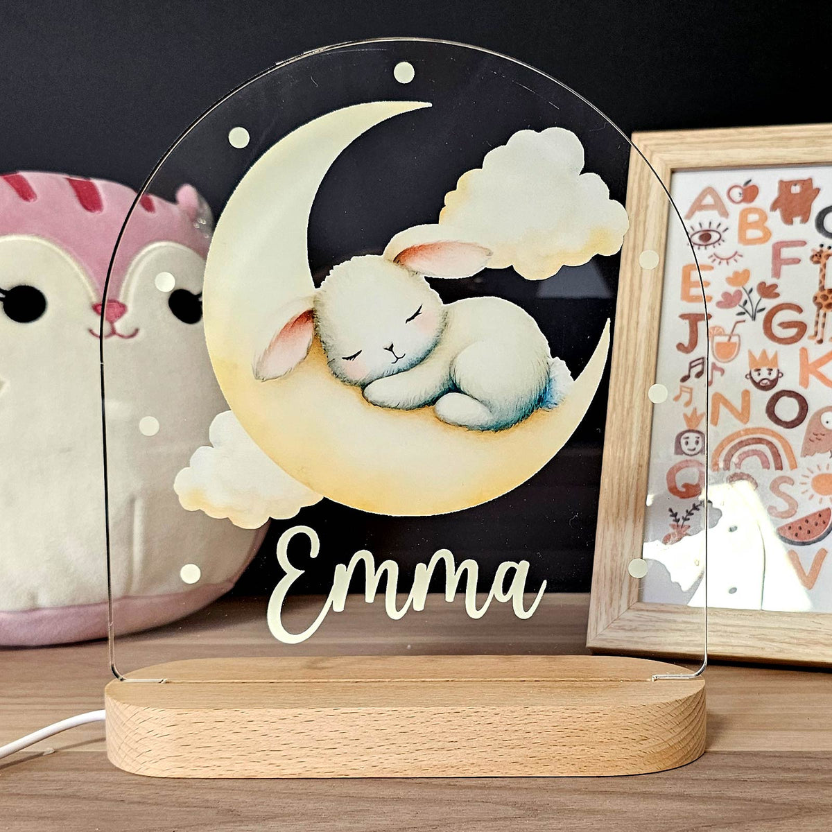 Dieren Nachtlampje met eigen naam - Bella Mia