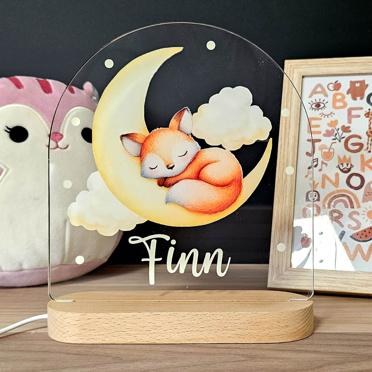 Dieren Nachtlampje met eigen naam - Bella Mia