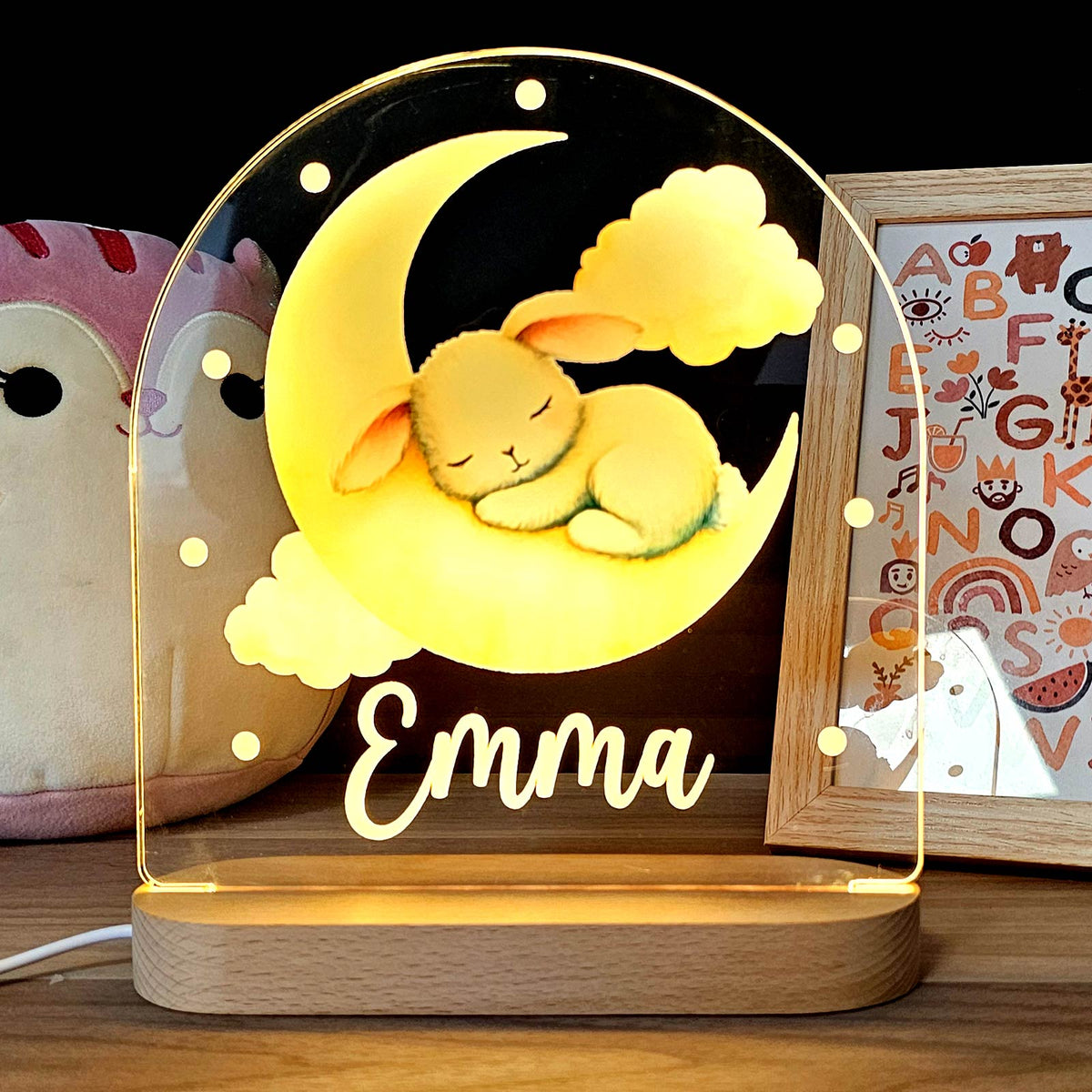 Dieren Nachtlampje met eigen naam - Bella Mia