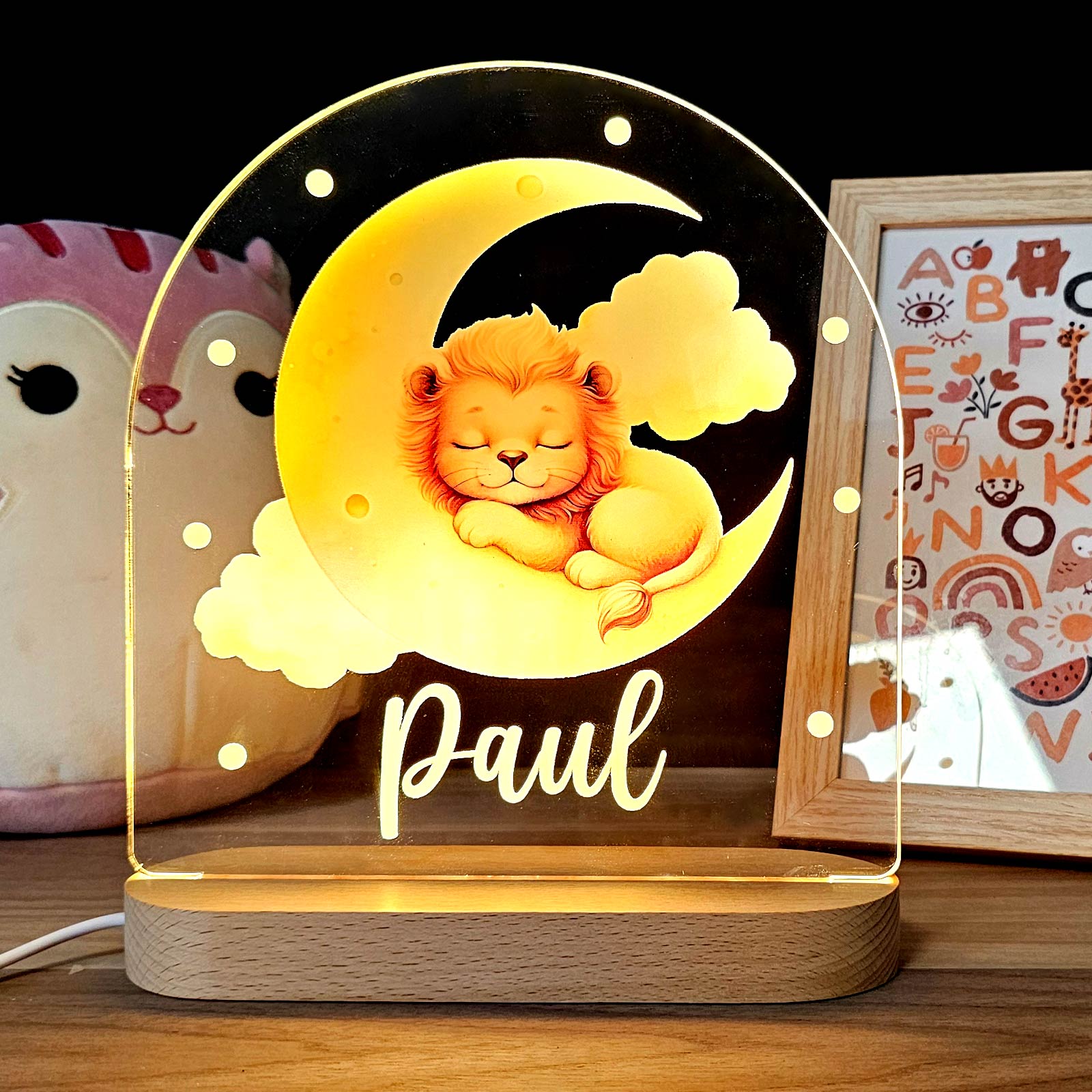 Dieren Nachtlampje met eigen naam - Bella Mia