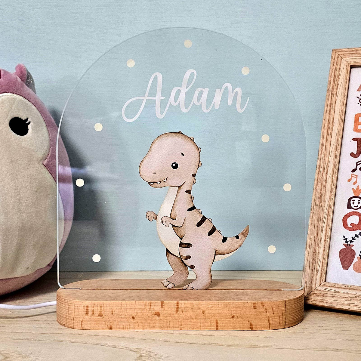 Dino Nachtlampje met naam - Bella Mia