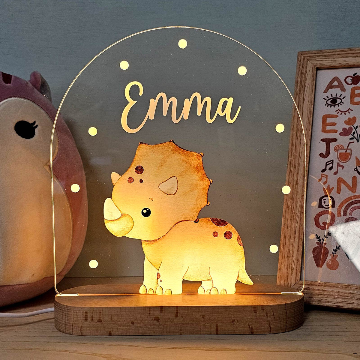 Dino Nachtlampje met naam - Bella Mia