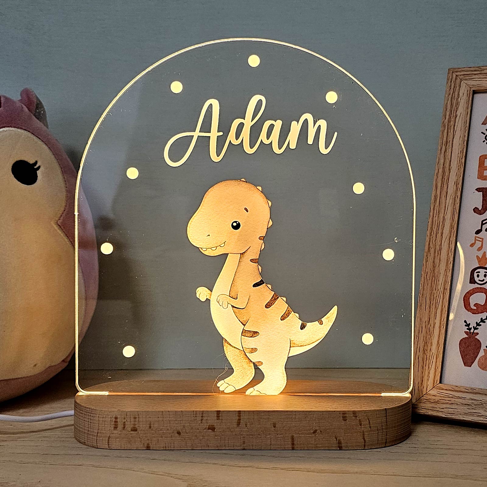 Dino Nachtlampje met naam - Bella Mia