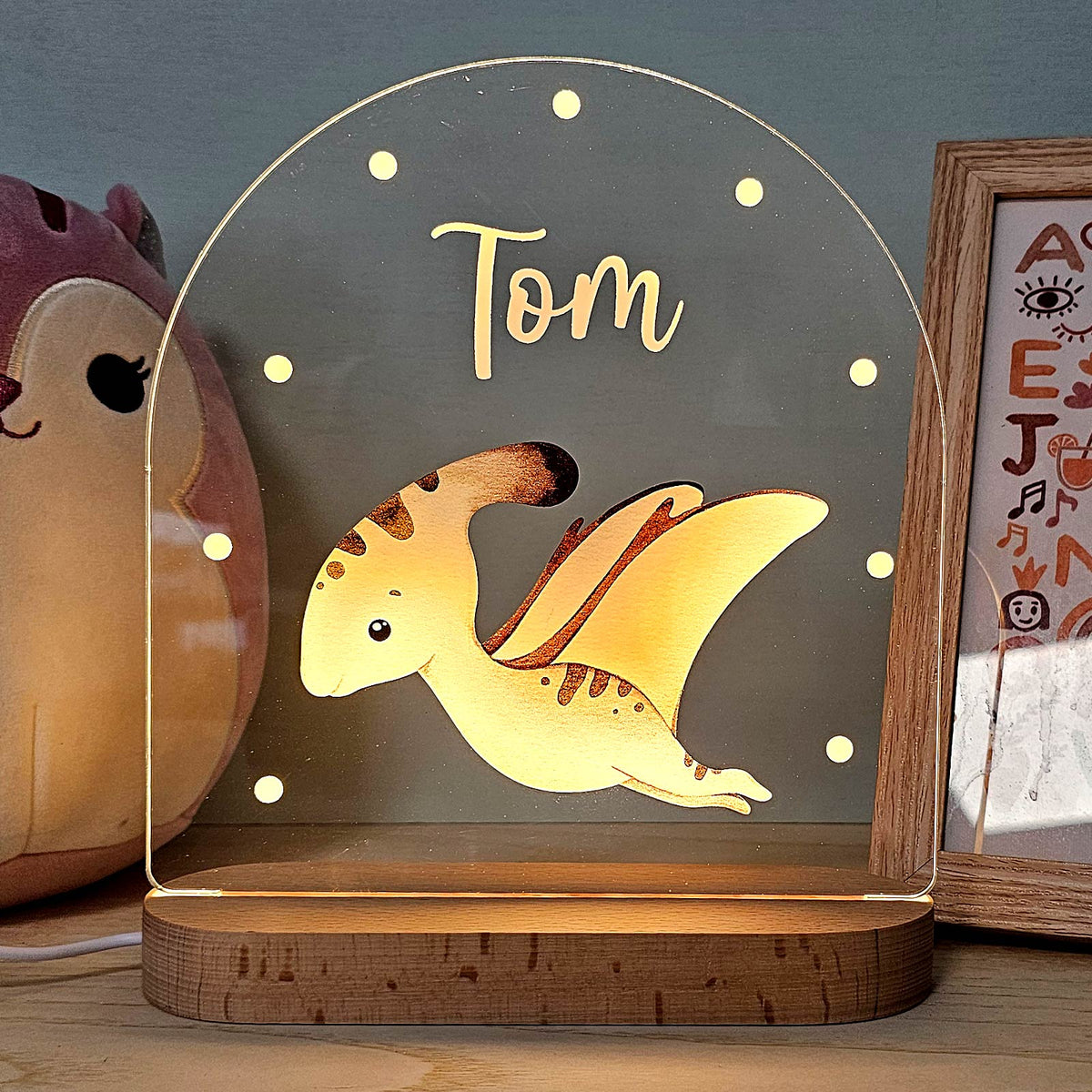 Dino Nachtlampje met naam - Bella Mia