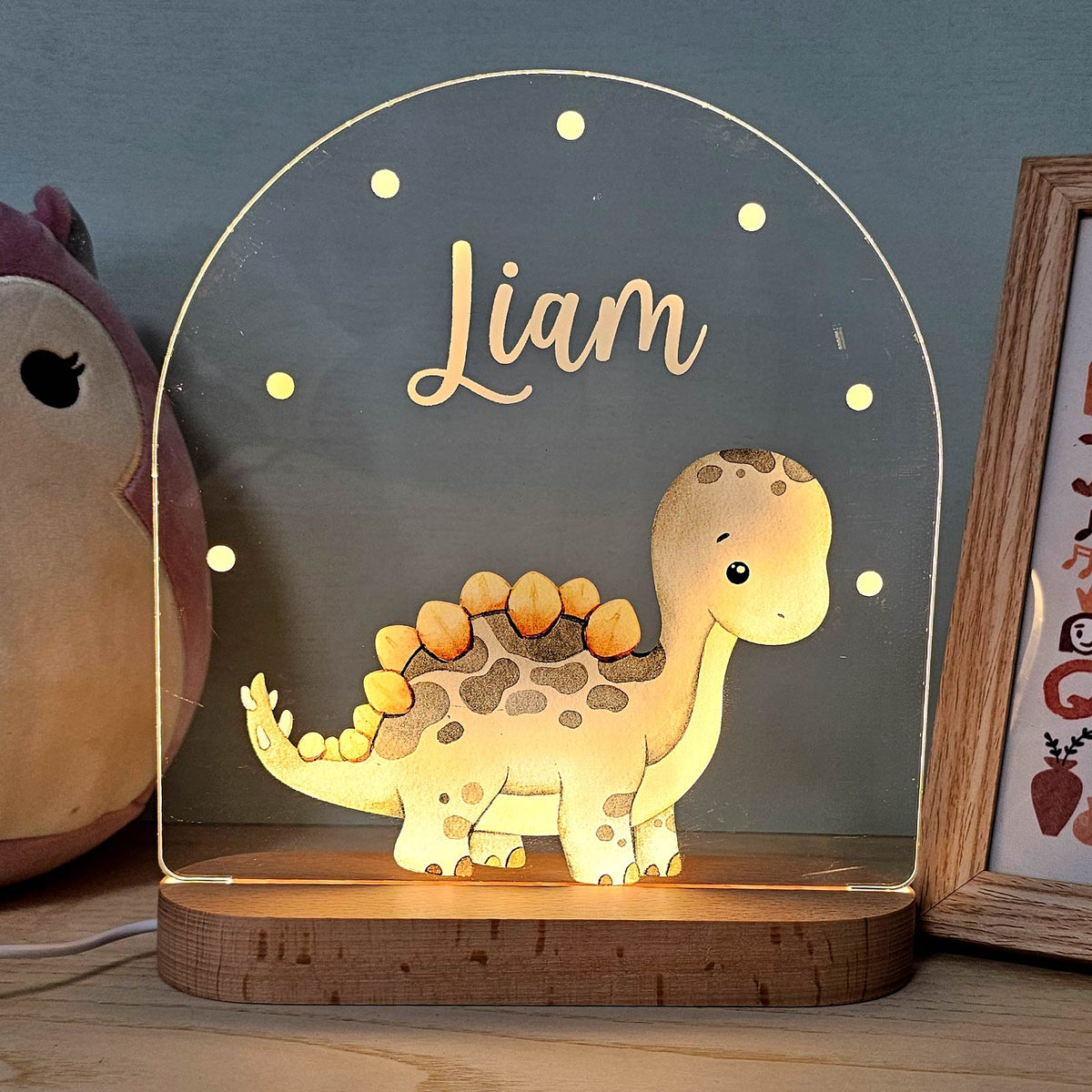 Dino Nachtlampje met naam - Bella Mia