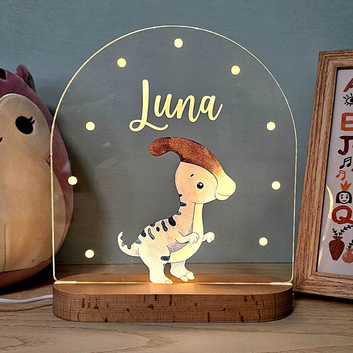 Dino Nachtlampje met naam - Bella Mia