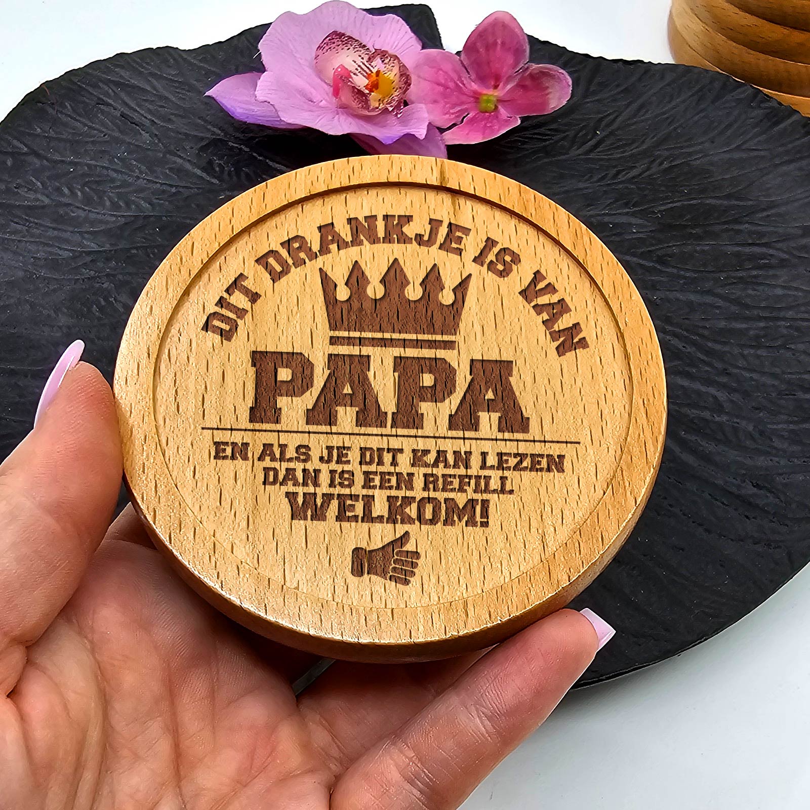 Dit drankje is van Papa - Onderzetter - Bella Mia