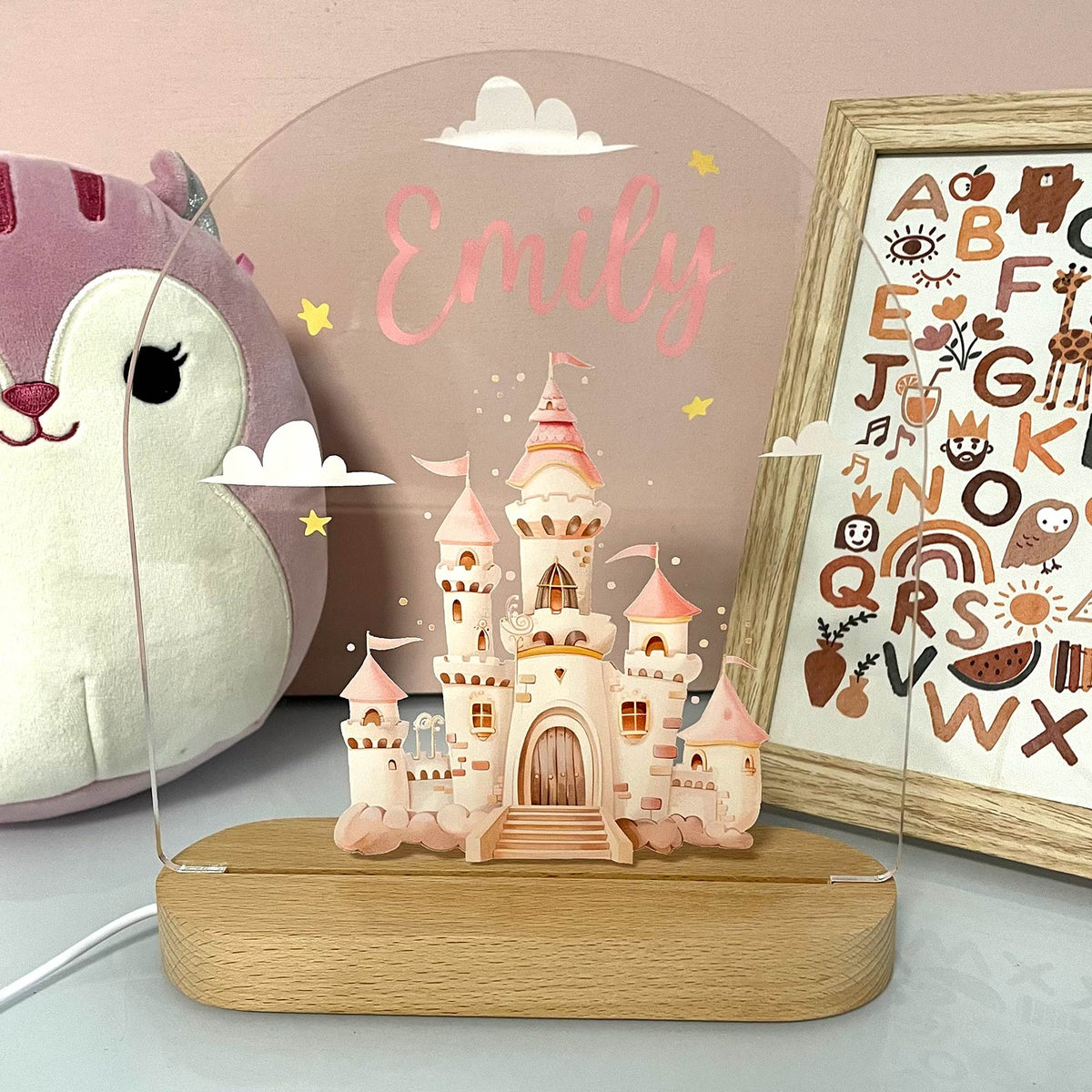 Droomkasteel - Nachtlampje met eigen naam - Bella Mia