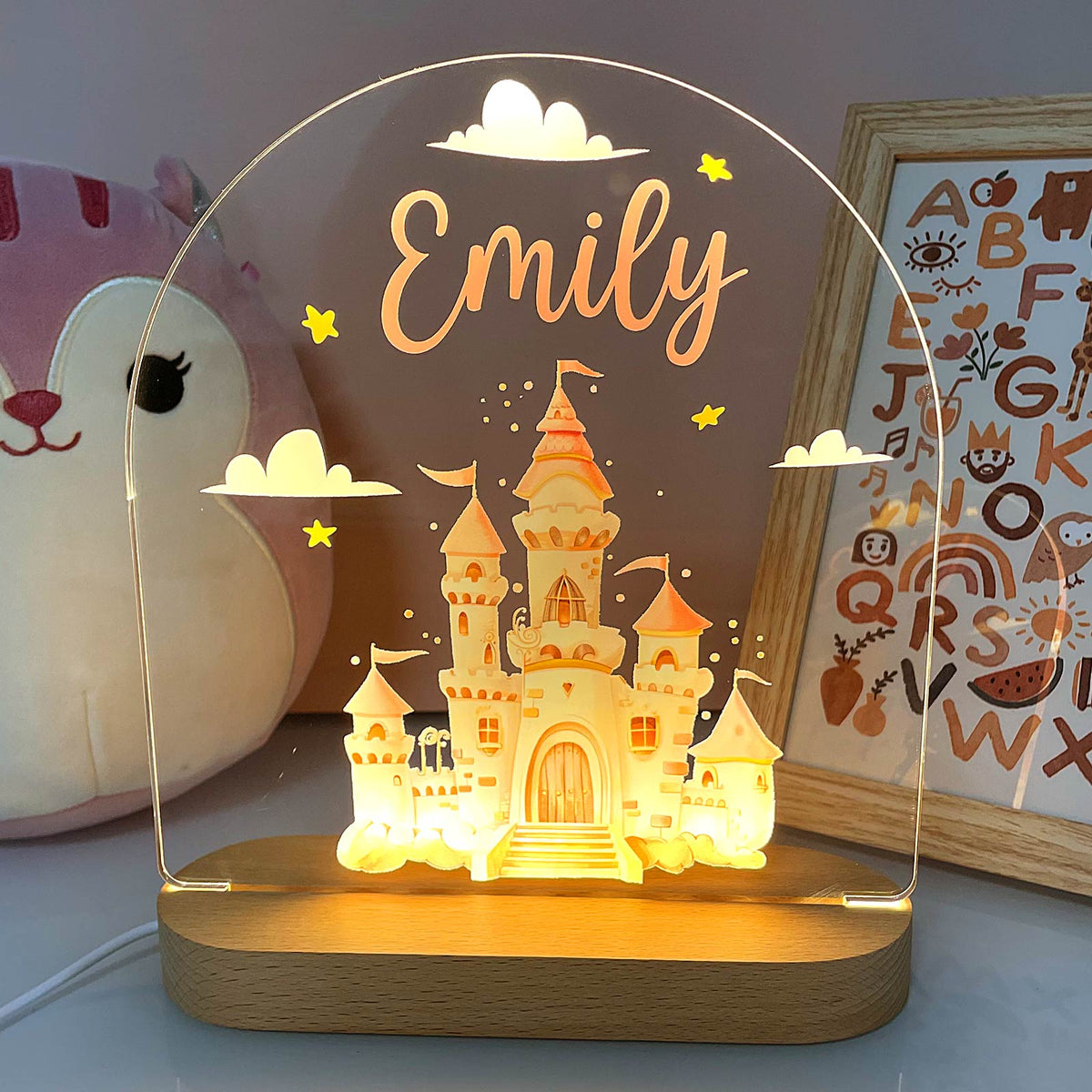 Droomkasteel - Nachtlampje met eigen naam - Bella Mia