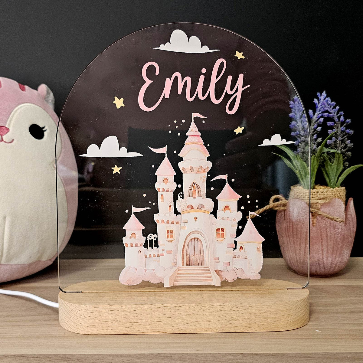 Droomkasteel - Nachtlampje met eigen naam - Bella Mia