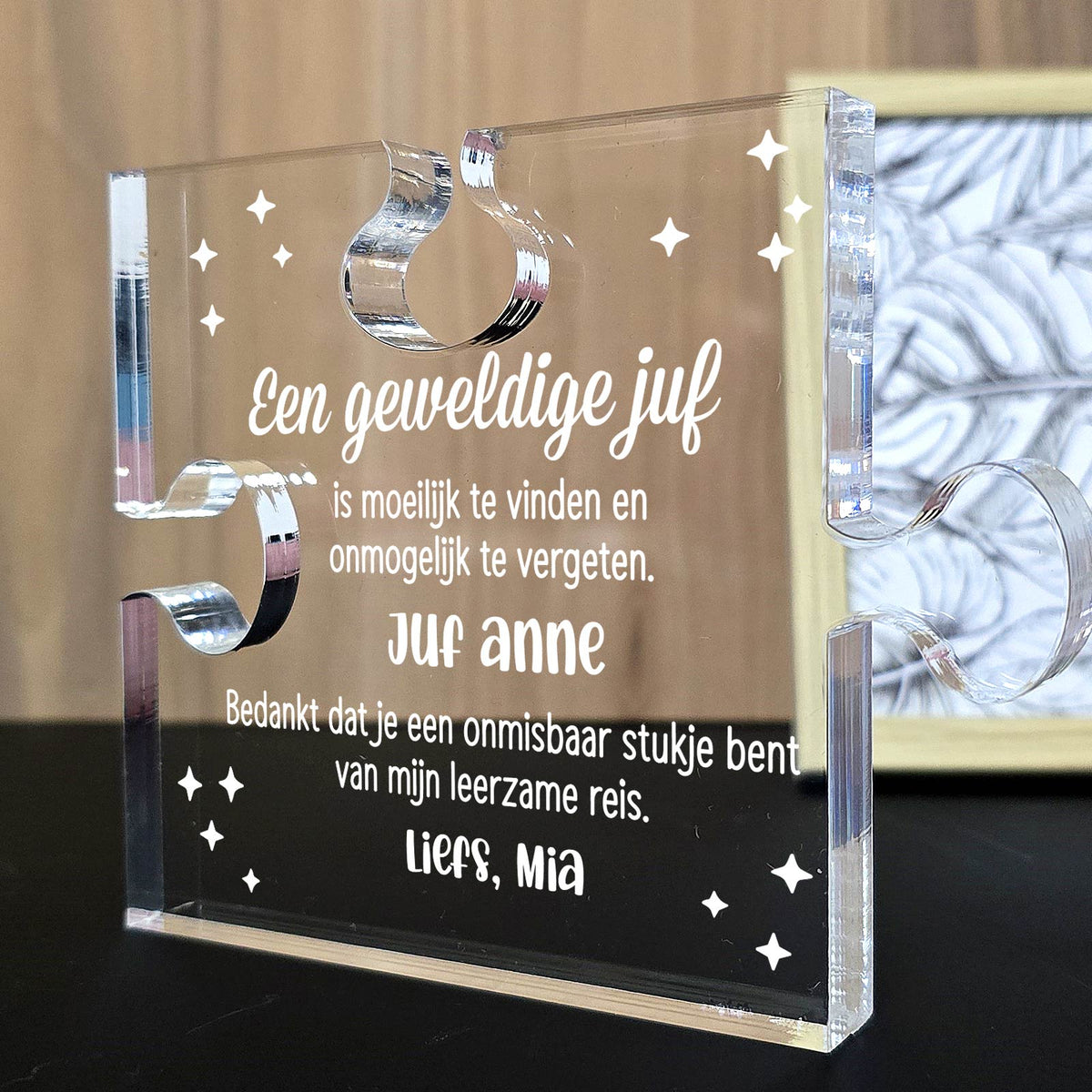 Een geweldige juf - Puzzelstuk - Bella Mia