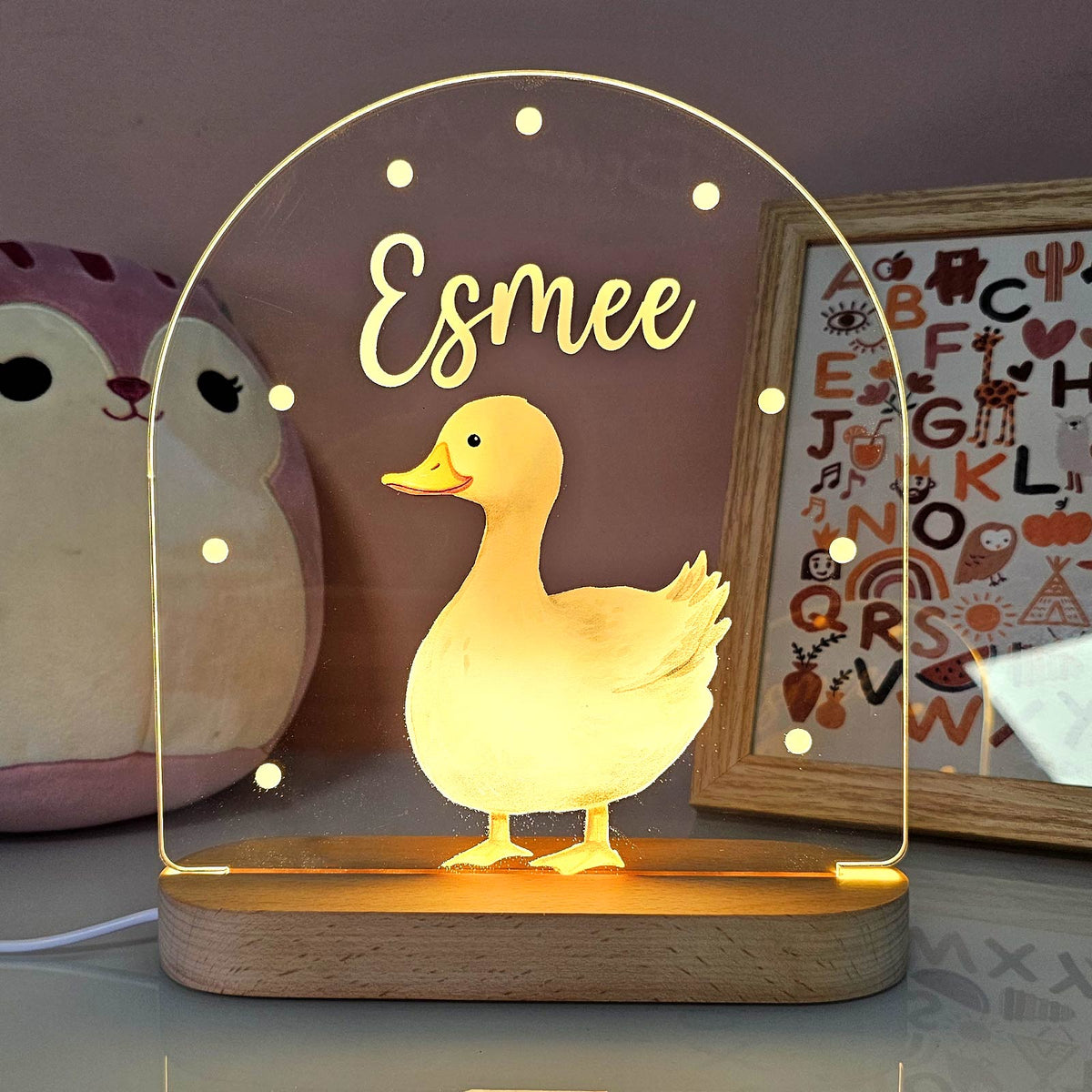 Eend - Nachtlampje met eigen naam - Bella Mia