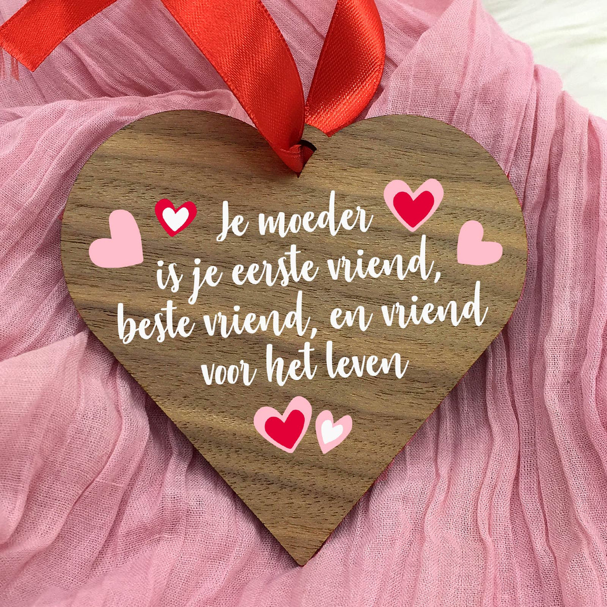 Eerste en beste vriend - Hart van walnoot hout - Bella Mia