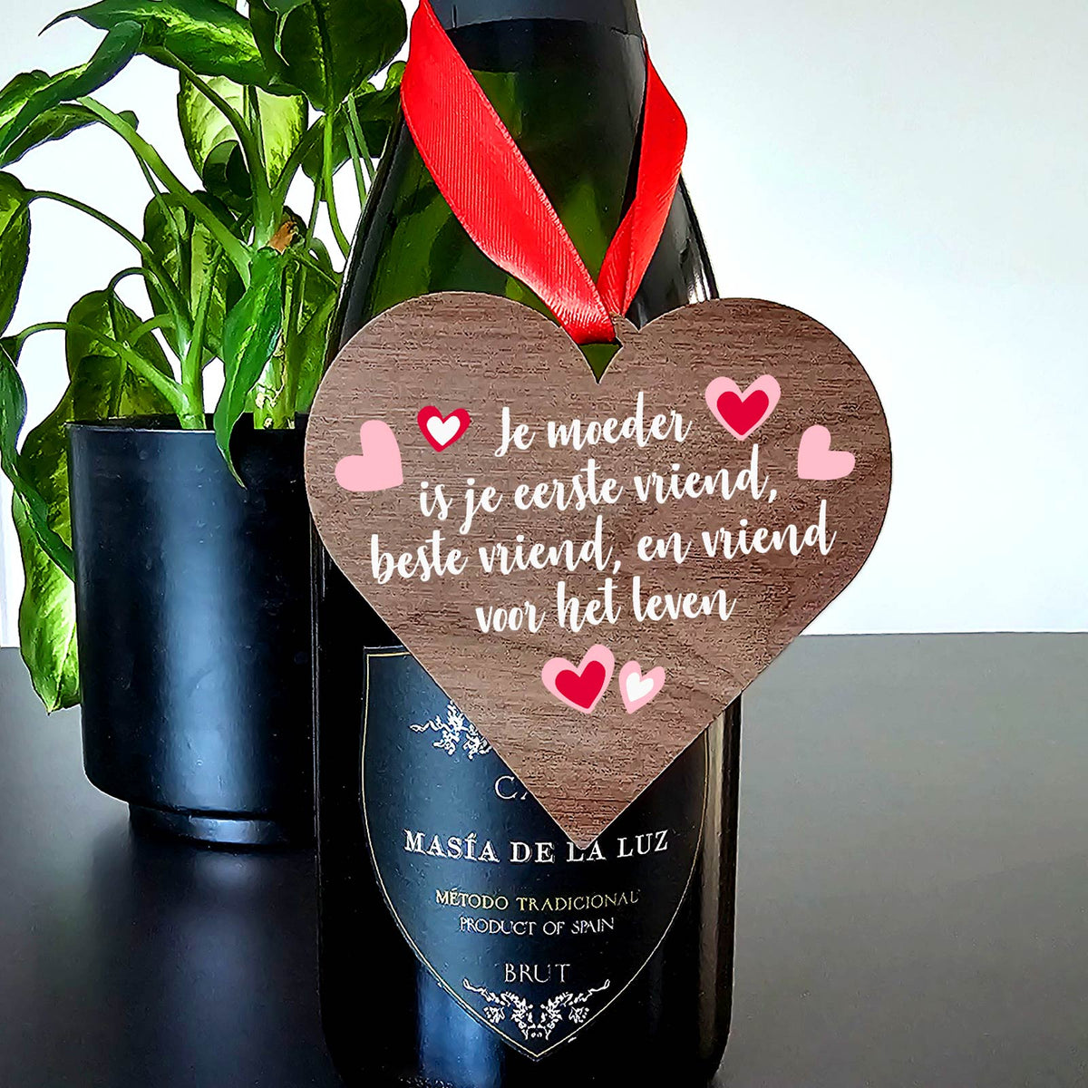 Eerste en beste vriend - Hart van walnoot hout - Bella Mia