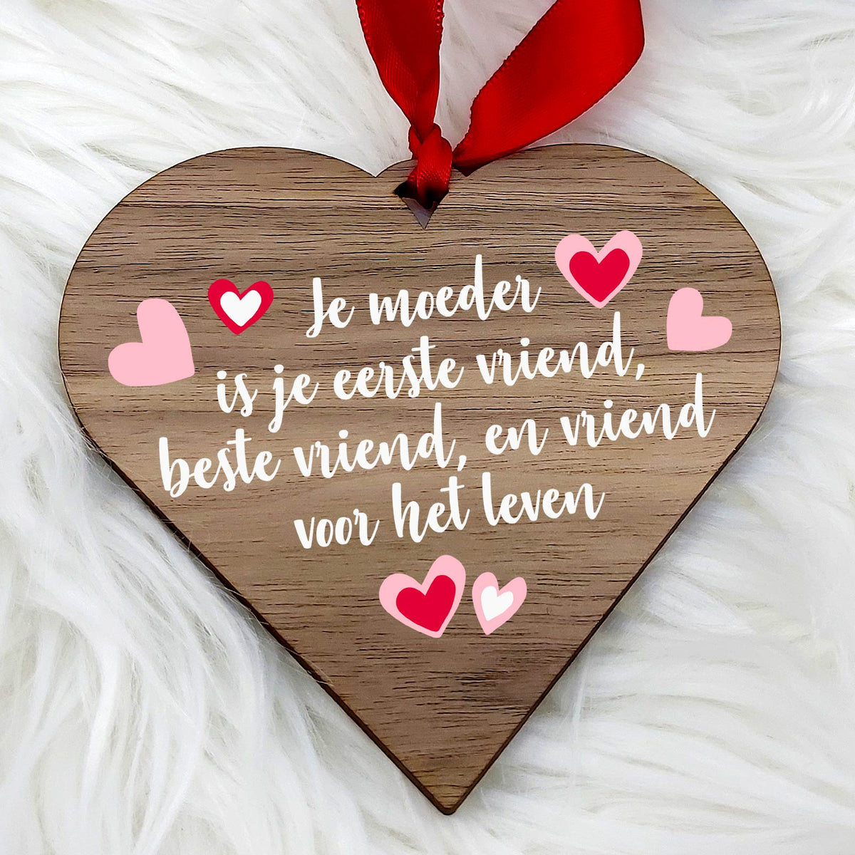 Eerste en beste vriend - Hart van walnoot hout - Bella Mia