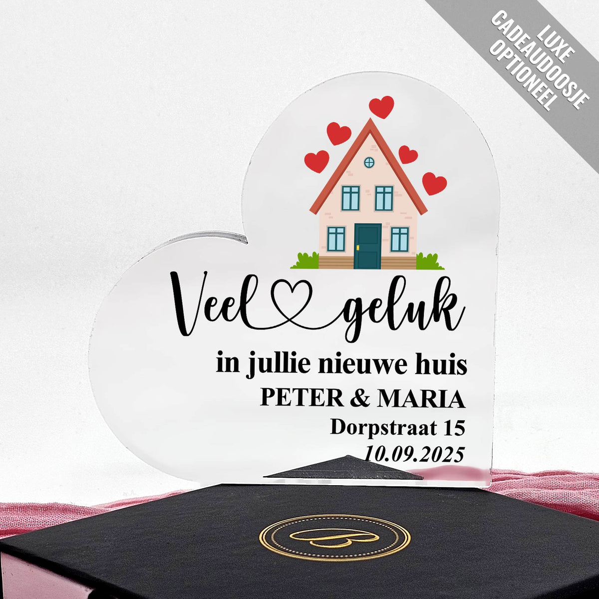 Eerste nieuwe huis - Plexiglas Hart (Copy) - Bella Mia