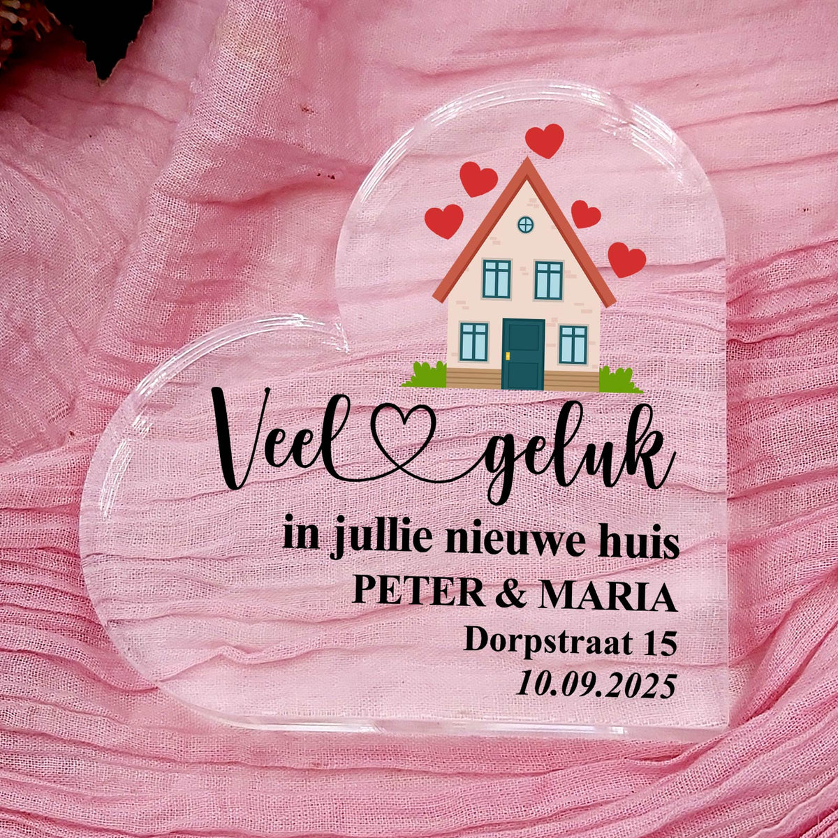 Eerste nieuwe huis - Plexiglas Hart (Copy) - Bella Mia