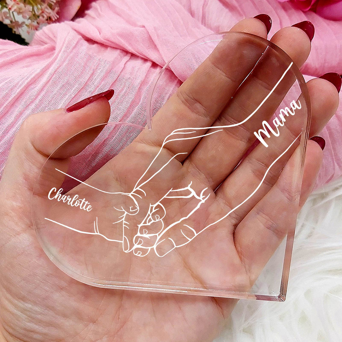 Familiehanden - Plexiglas Hart - Bella Mia