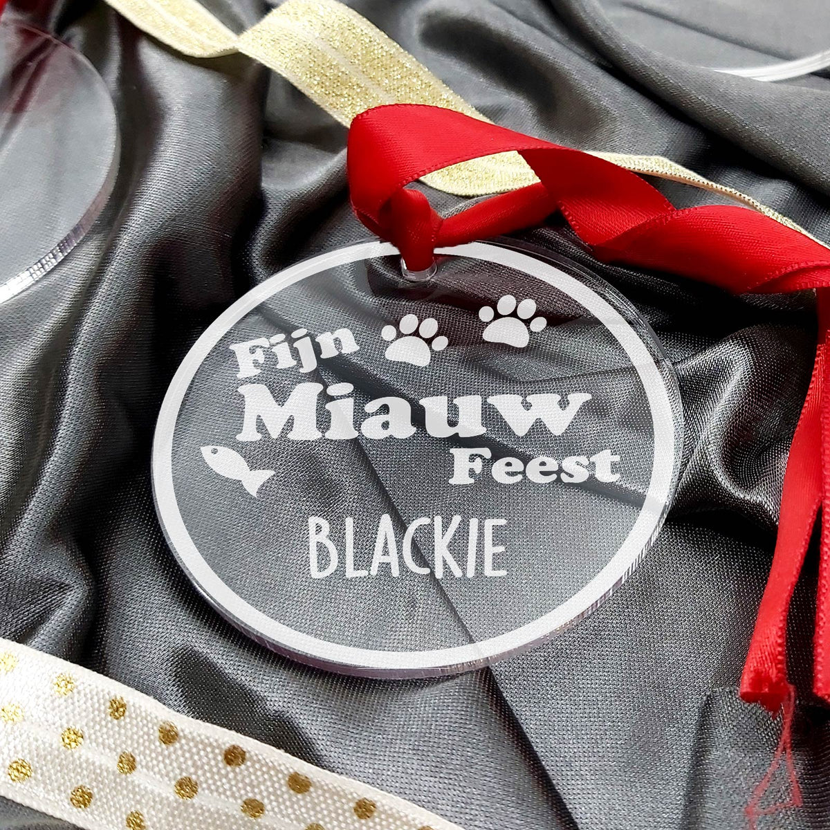 Fijn MIAUW Feest! Plexiglas Kerstbal - Bella Mia