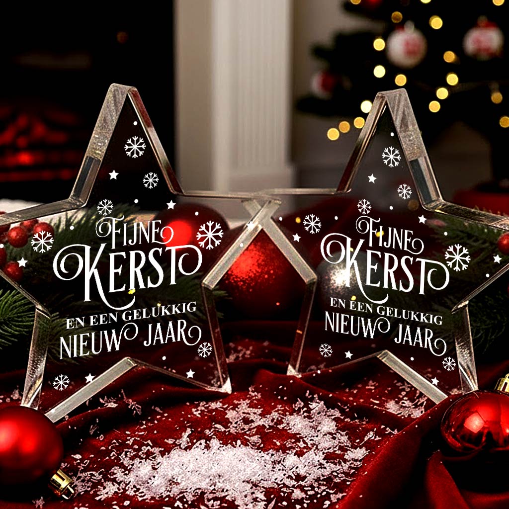 Fijne Kerst en Gelukkig Nieuw Jaar Ster - Bella Mia