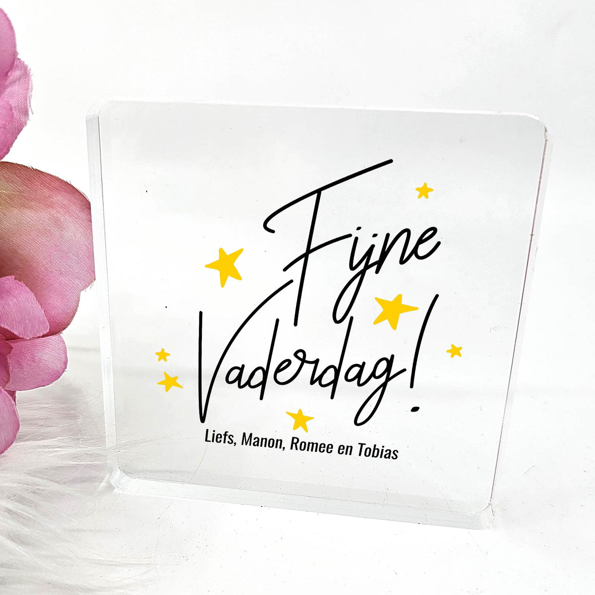 Fijne Vaderdag - Plexi Glas Plaque - Bella Mia