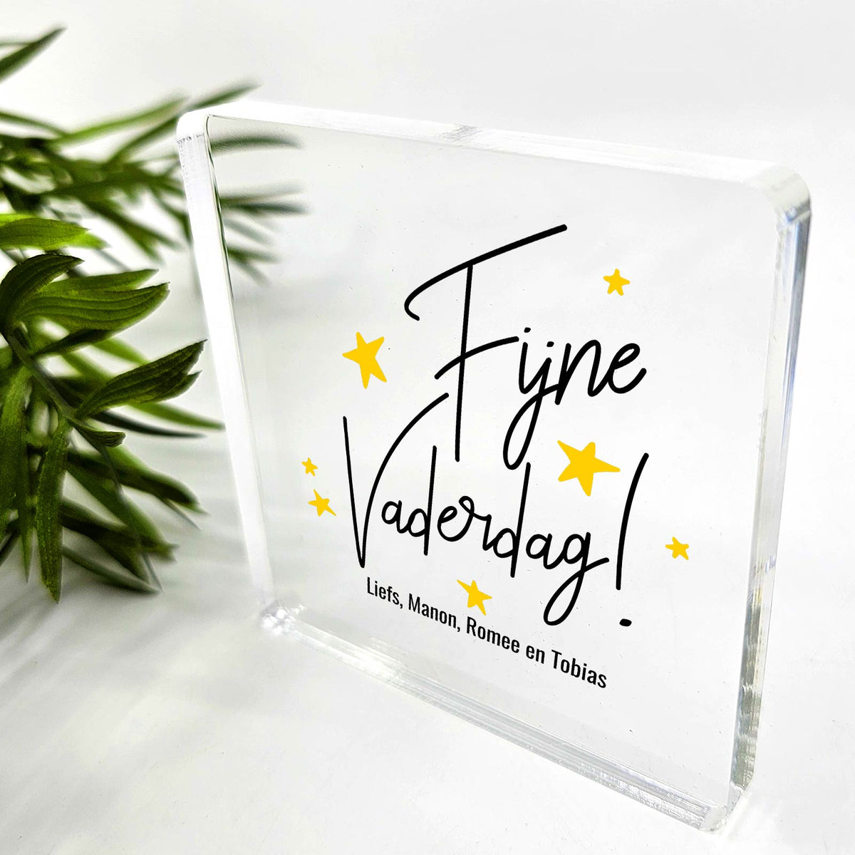 Fijne Vaderdag - Plexi Glas Plaque - Bella Mia