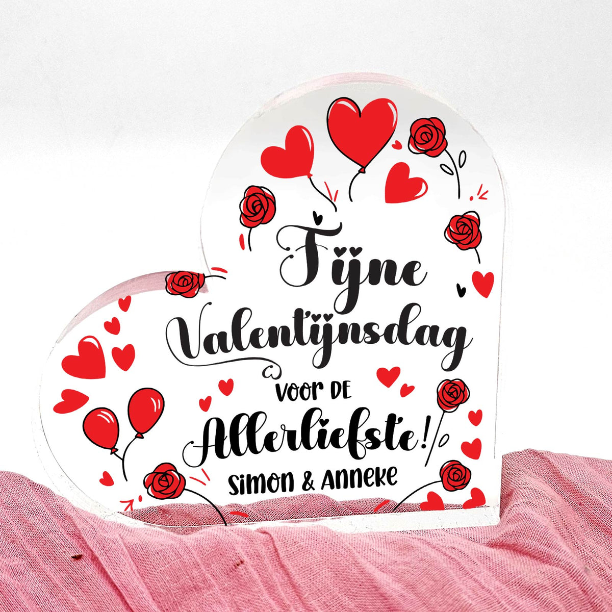 Fijne Valentijnsdag! - Plexiglas Hart - Bella Mia