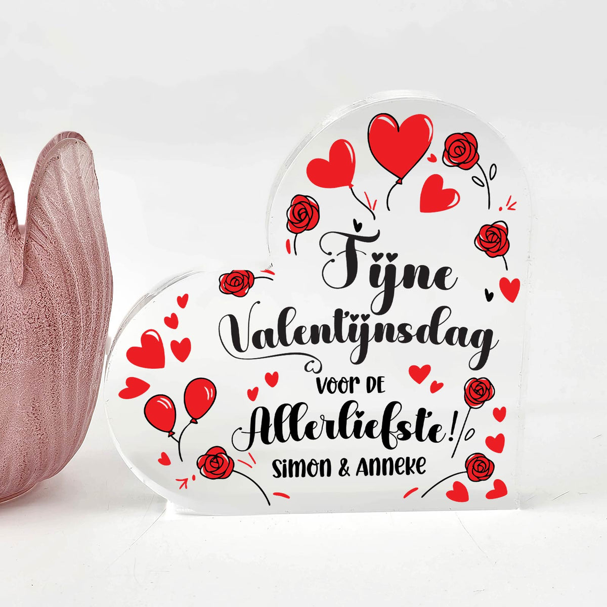 Fijne Valentijnsdag! - Plexiglas Hart - Bella Mia