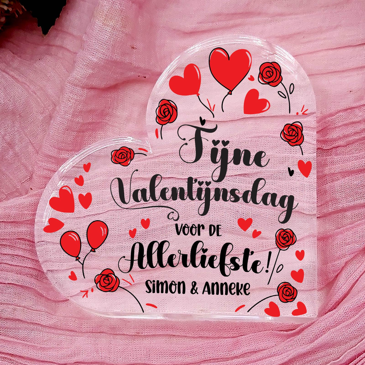 Fijne Valentijnsdag! - Plexiglas Hart - Bella Mia