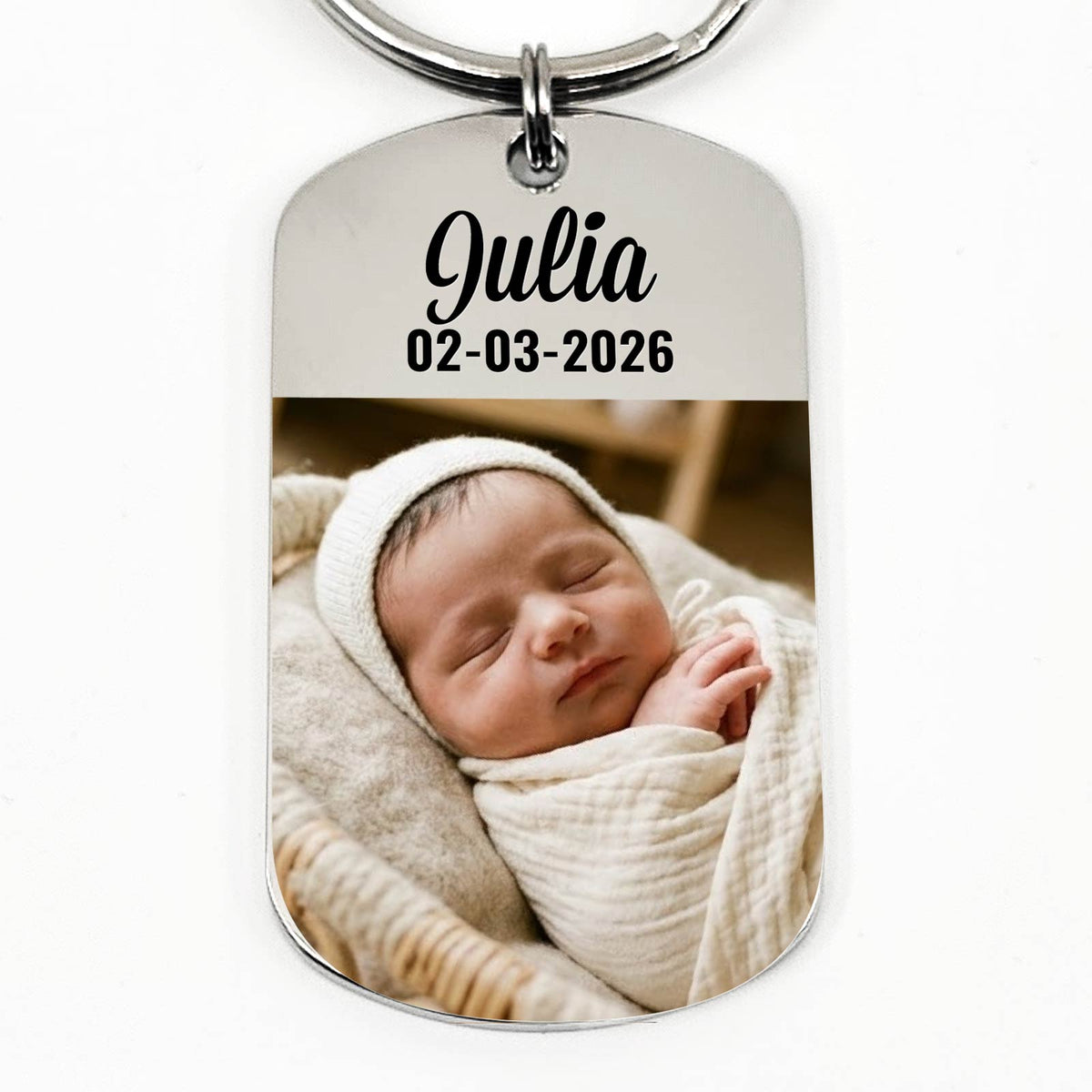 Fotosleutelhanger Geboorte - Prachtig kraamcadeautje - Bella Mia